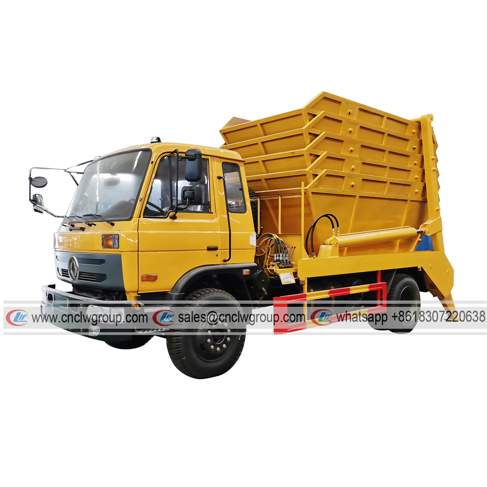 Dongfeng 4x2 7cbm 8cbm mini carrier waste box carrier skiploaders ...